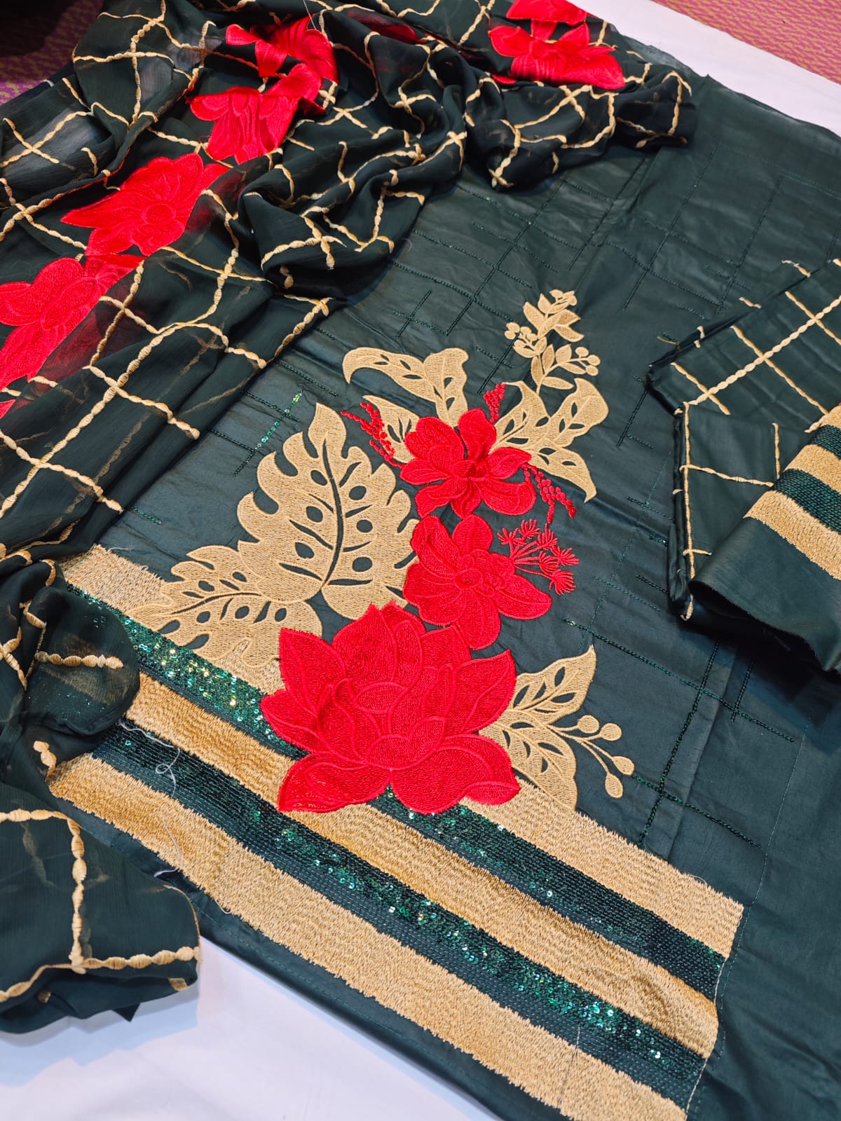 Lime lite Embroided cotton