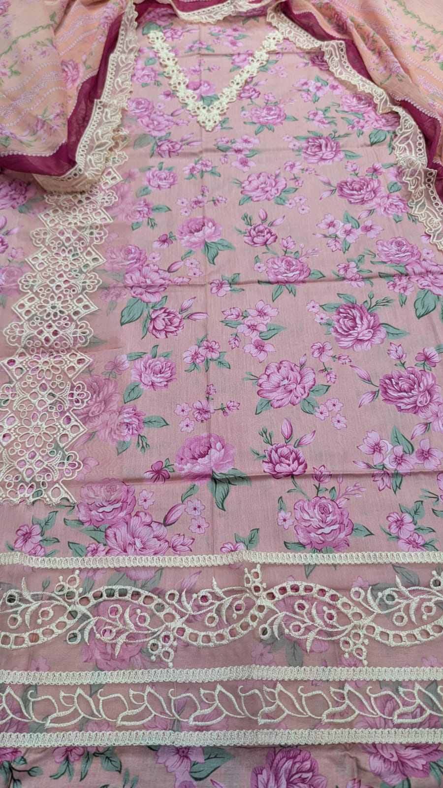 3-Piece Printed Lawn Suit with Embroidered Chiffon Dupatta