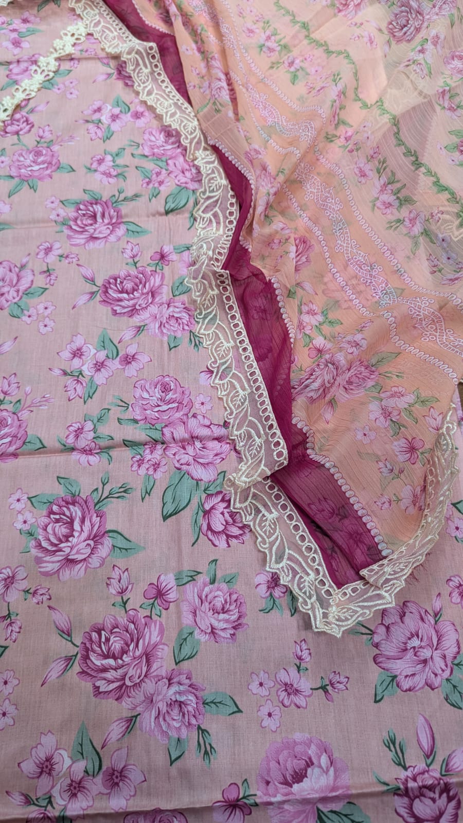 3-Piece Printed Lawn Suit with Embroidered Chiffon Dupatta