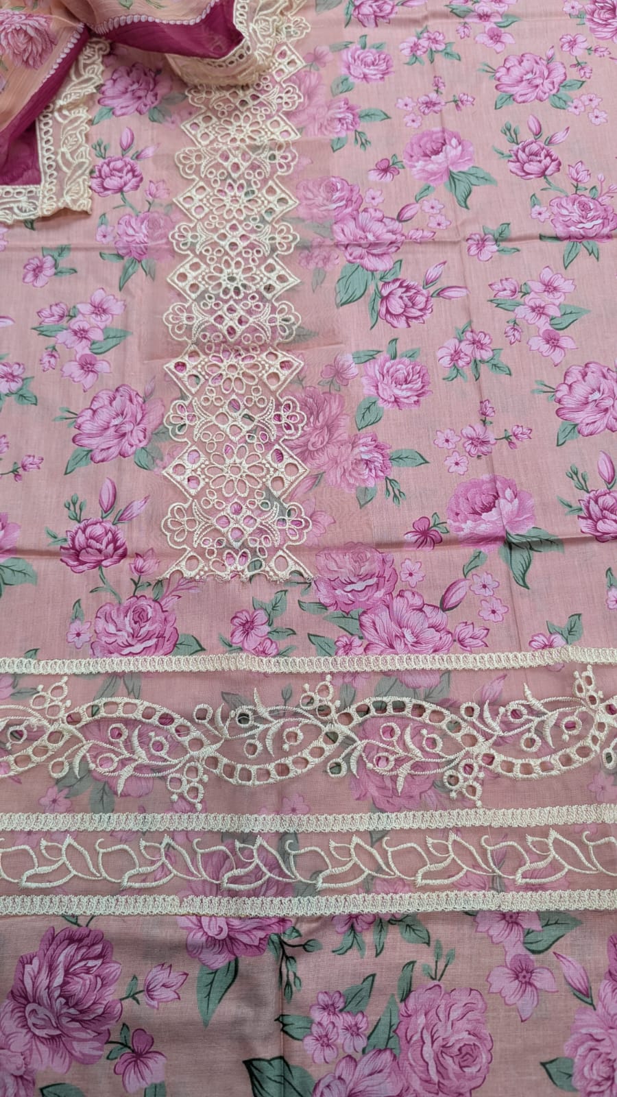 3-Piece Printed Lawn Suit with Embroidered Chiffon Dupatta