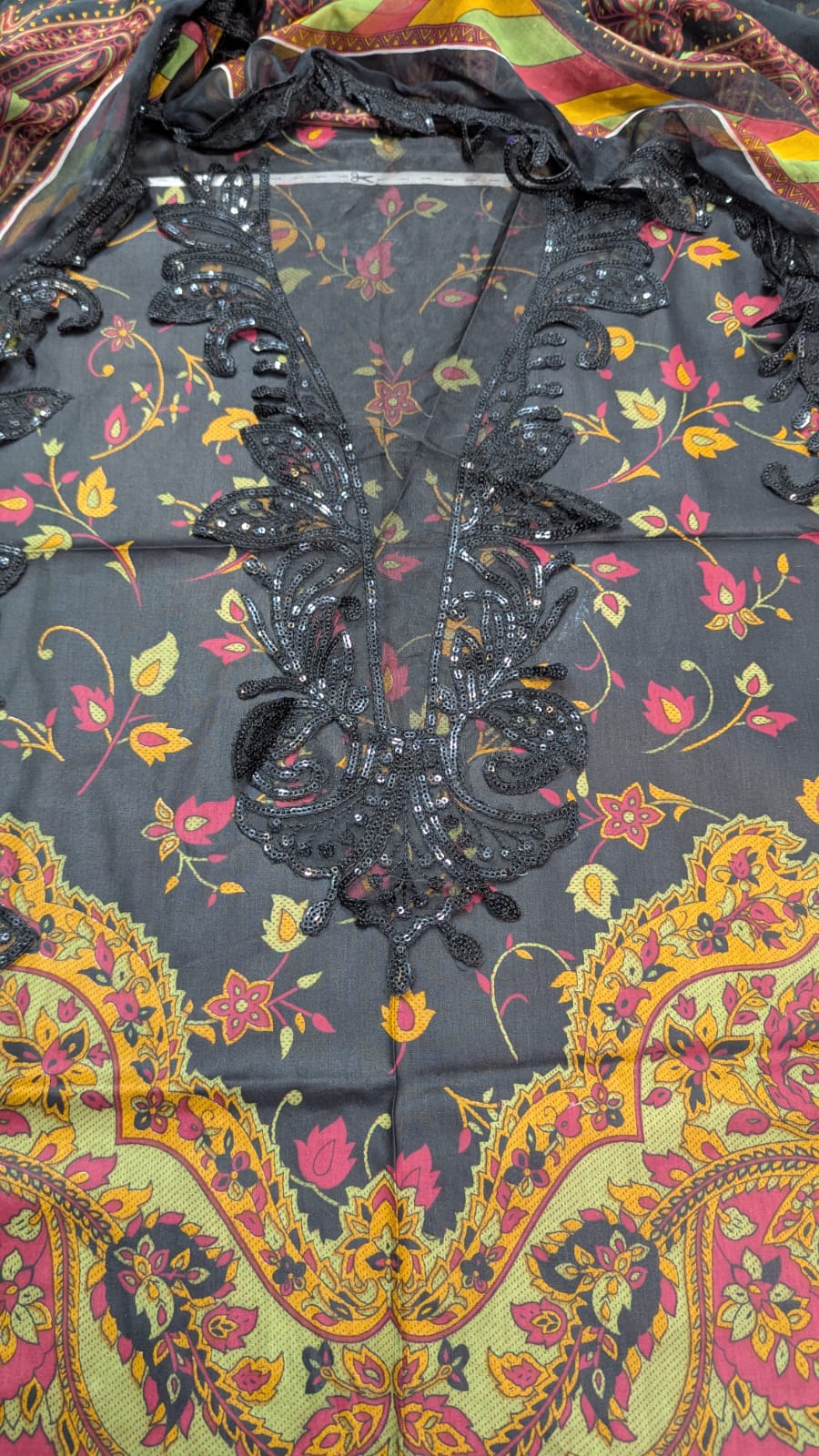 3-Piece Printed Lawn Suit with Embroidered Chiffon Dupatta