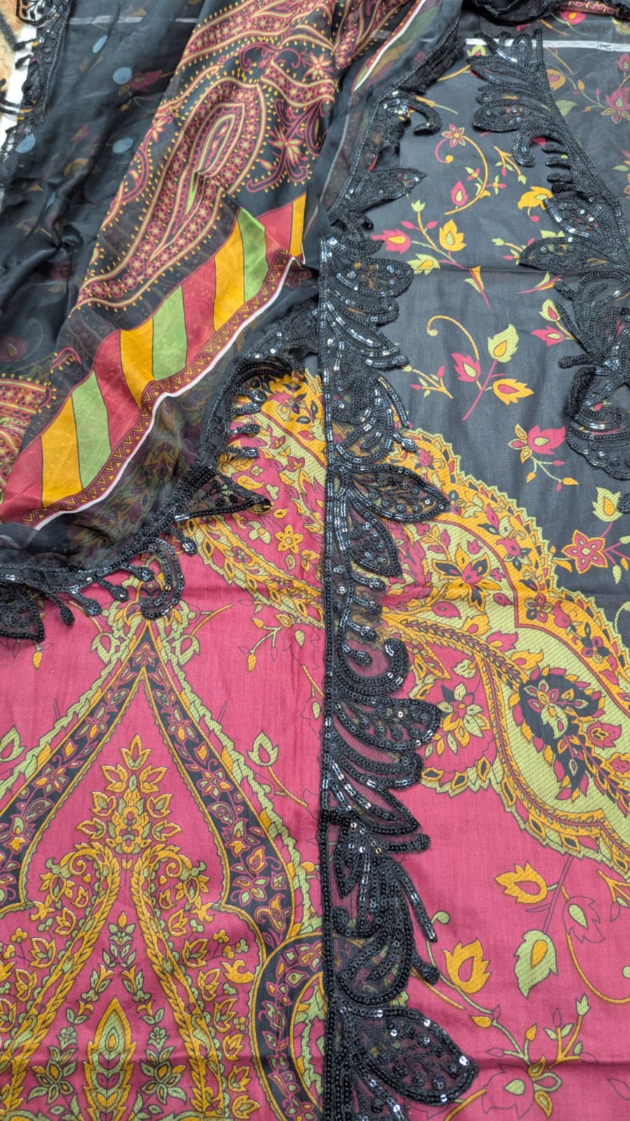 3-Piece Printed Lawn Suit with Embroidered Chiffon Dupatta