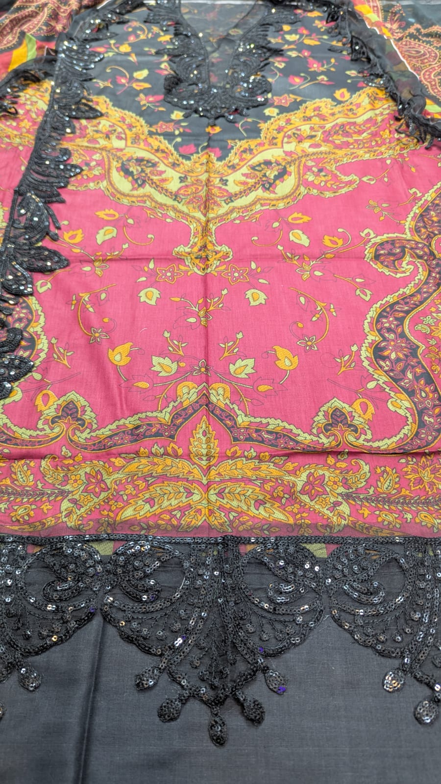 3-Piece Printed Lawn Suit with Embroidered Chiffon Dupatta