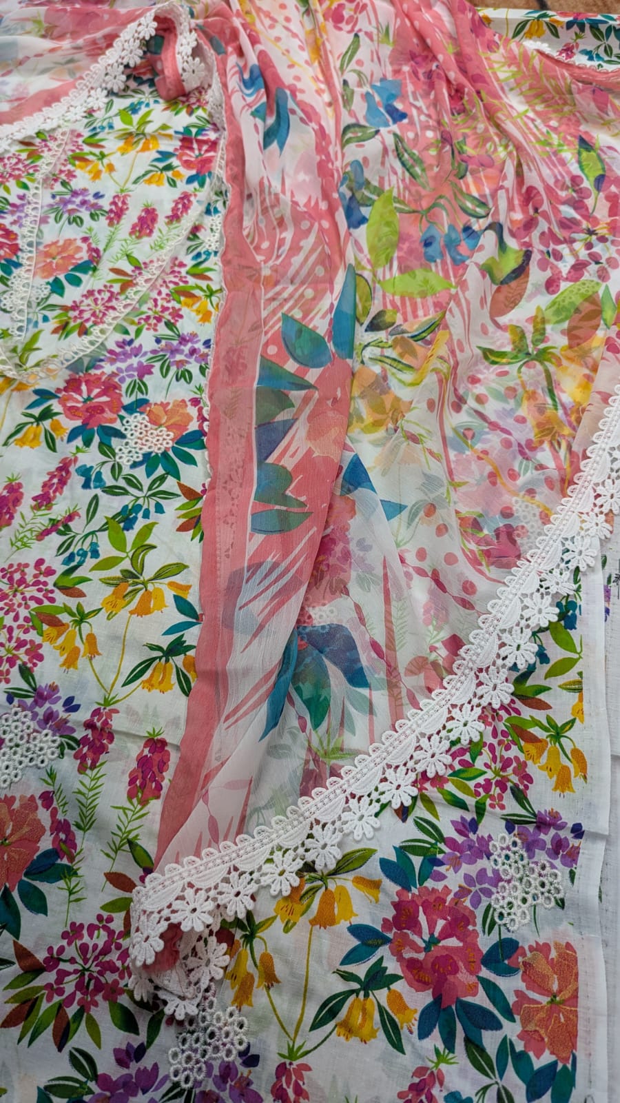 3-Piece Printed Lawn Suit with Embroidered Chiffon Dupatta