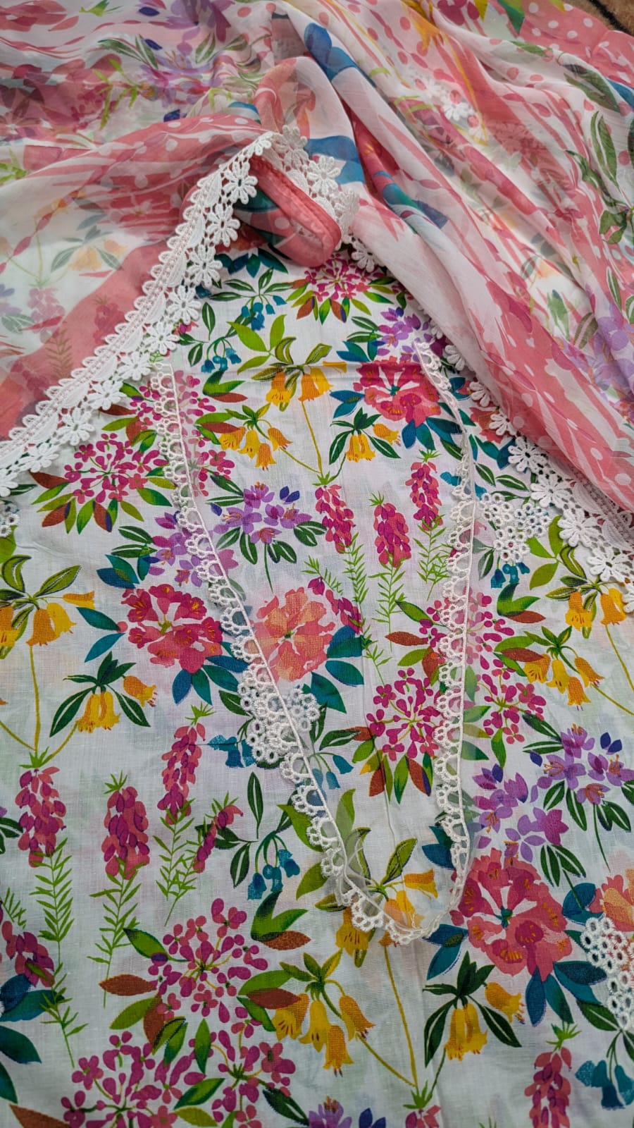 3-Piece Printed Lawn Suit with Embroidered Chiffon Dupatta