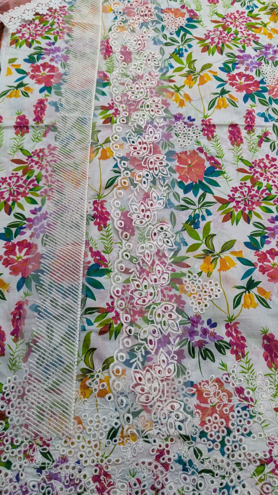 3-Piece Printed Lawn Suit with Embroidered Chiffon Dupatta