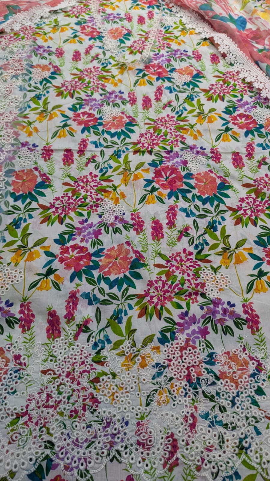 3-Piece Printed Lawn Suit with Embroidered Chiffon Dupatta