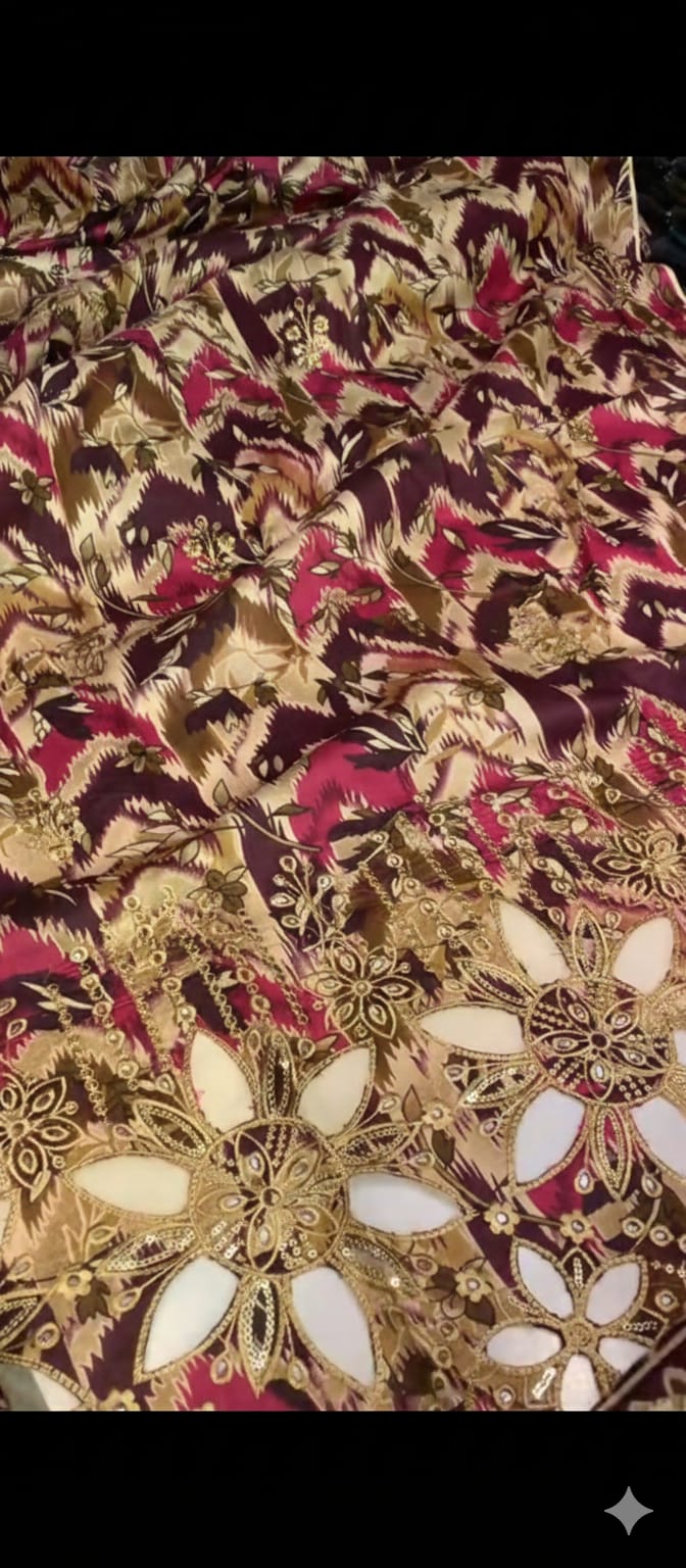 Lawn Cutt Work dupatta