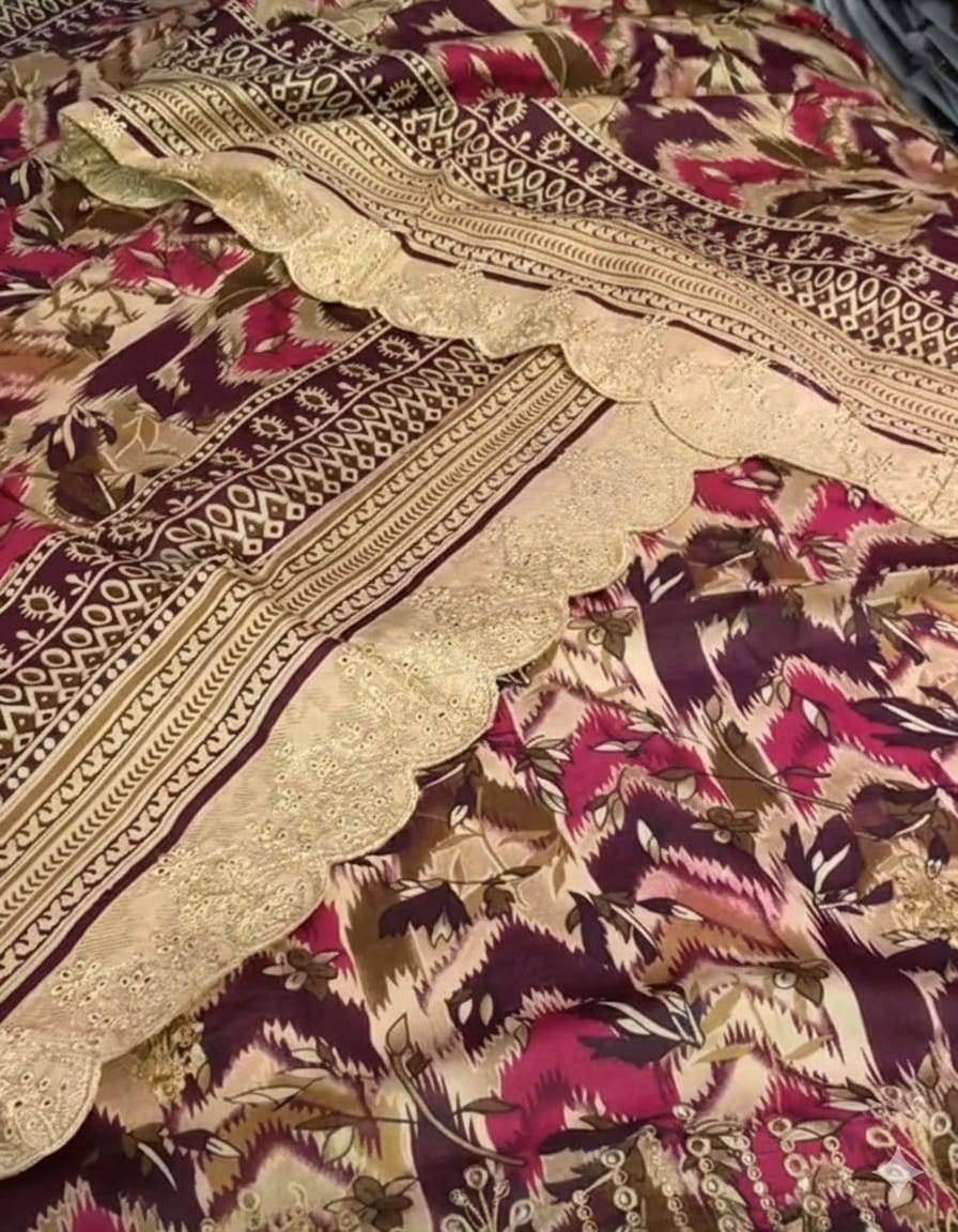 Lawn Cutt Work dupatta