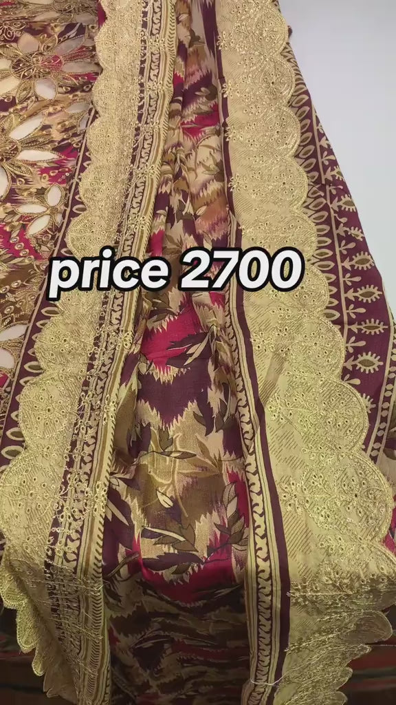 Lawn Cutt Work dupatta