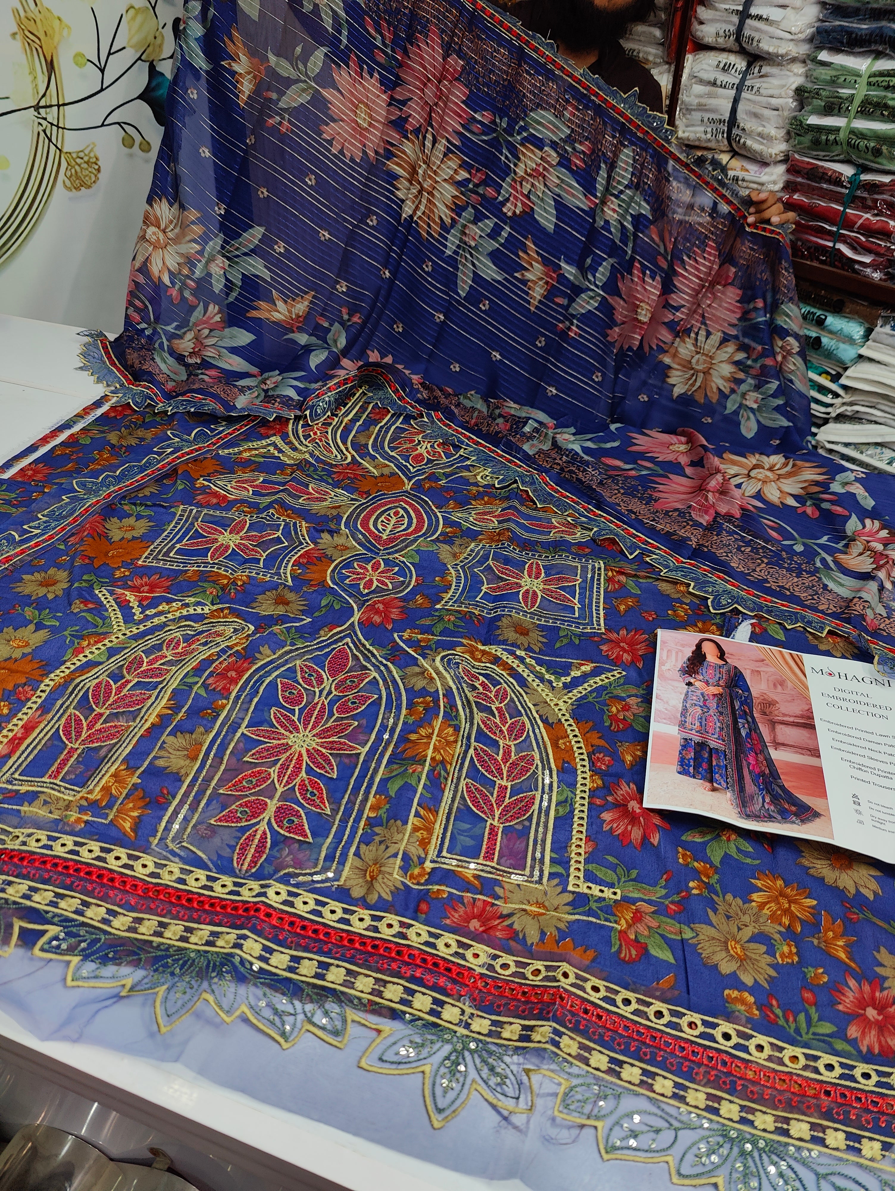 Moghni digital embroidered
