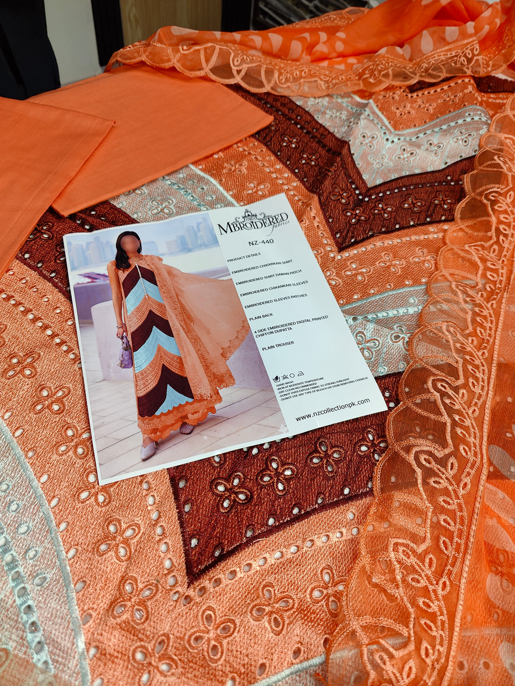 Maria.b embroidered peach