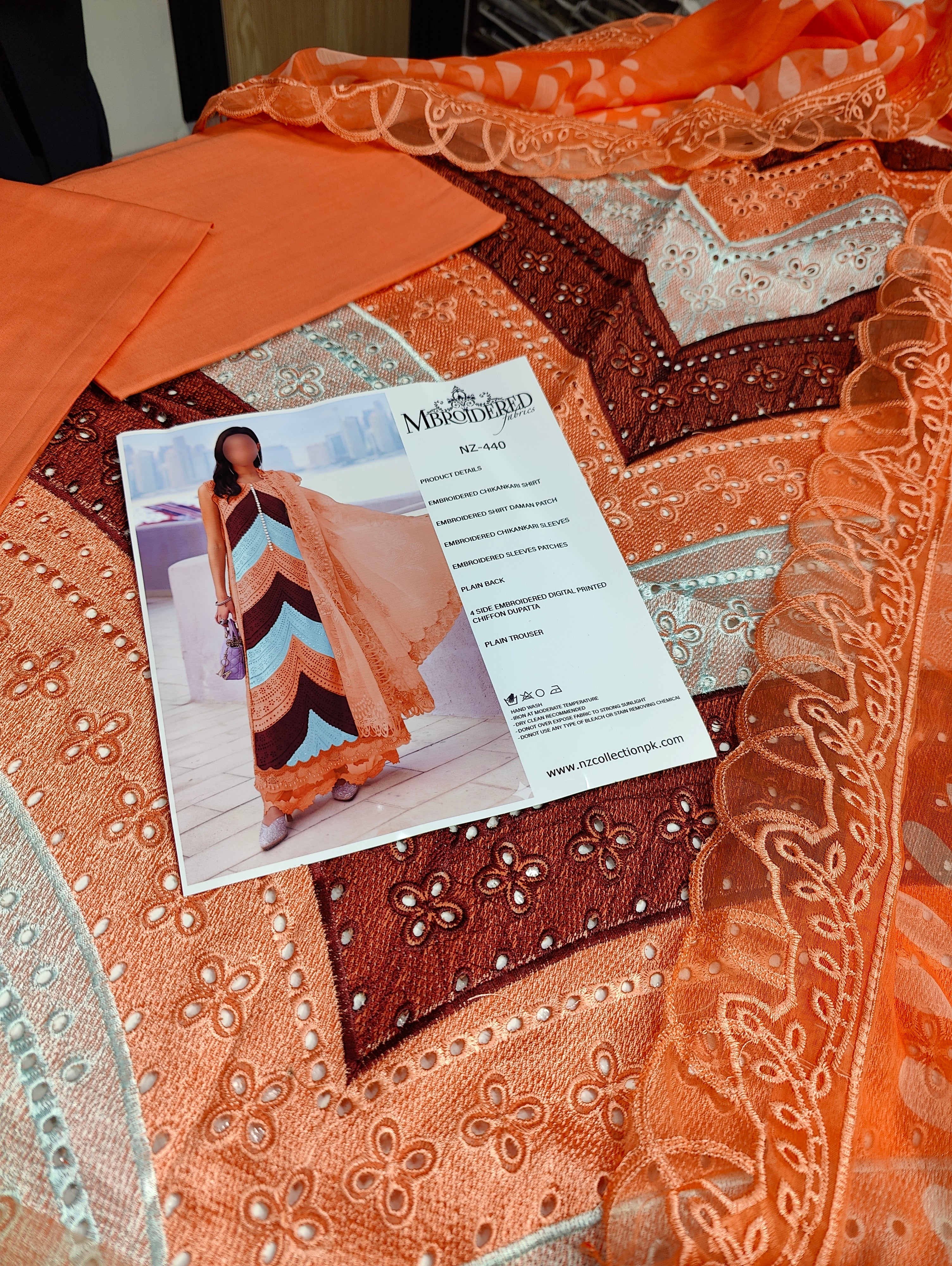 Maria.b embroidered peach