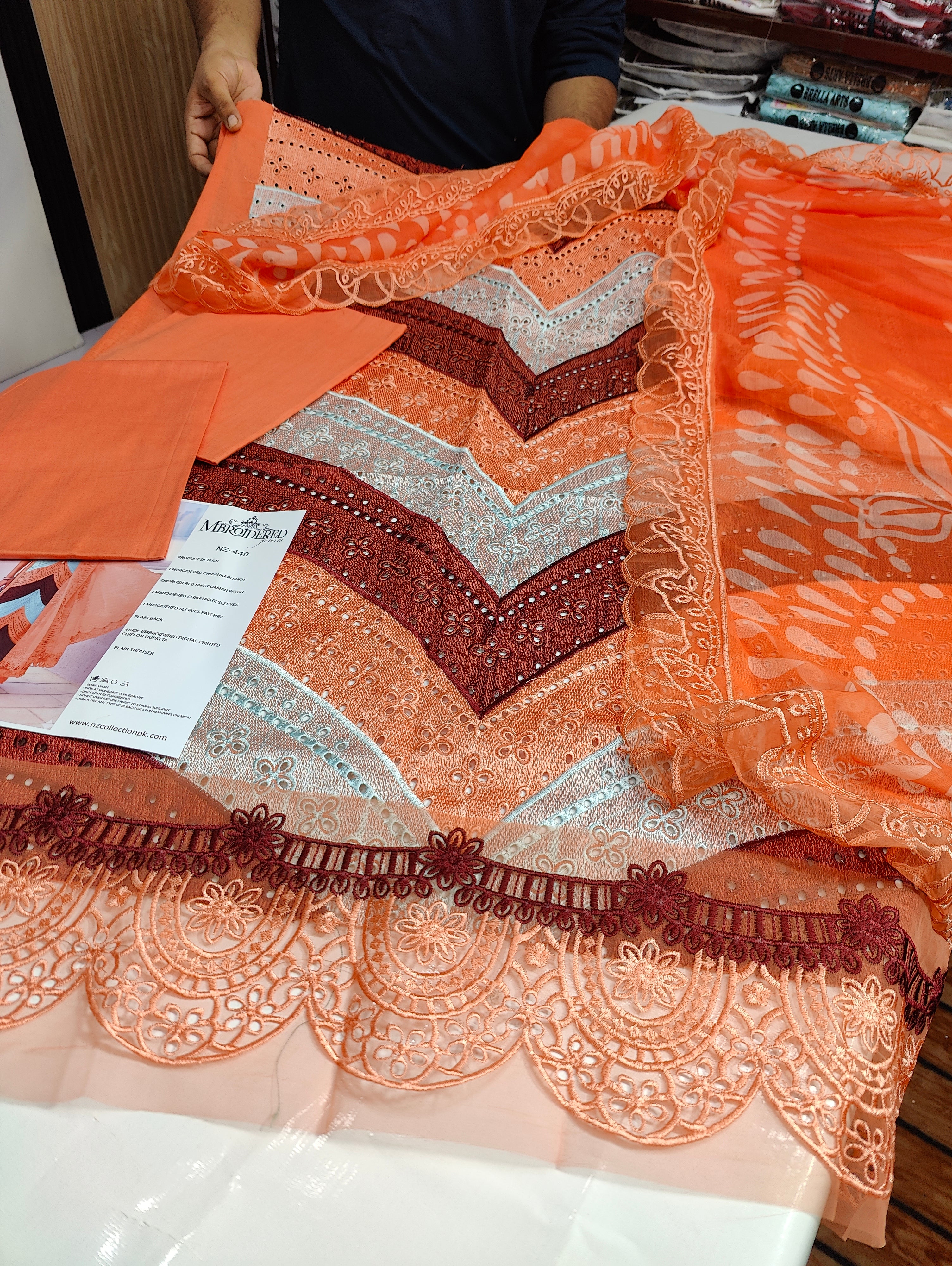 Maria.b embroidered peach